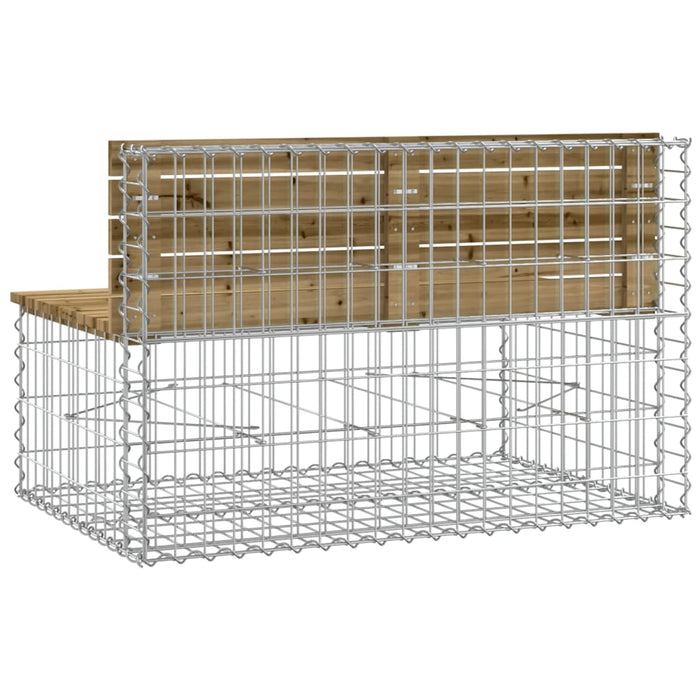 Bancă grădină, design gabion, 103x70x65 cm, lemn pin impregnat - WALTI WALTI