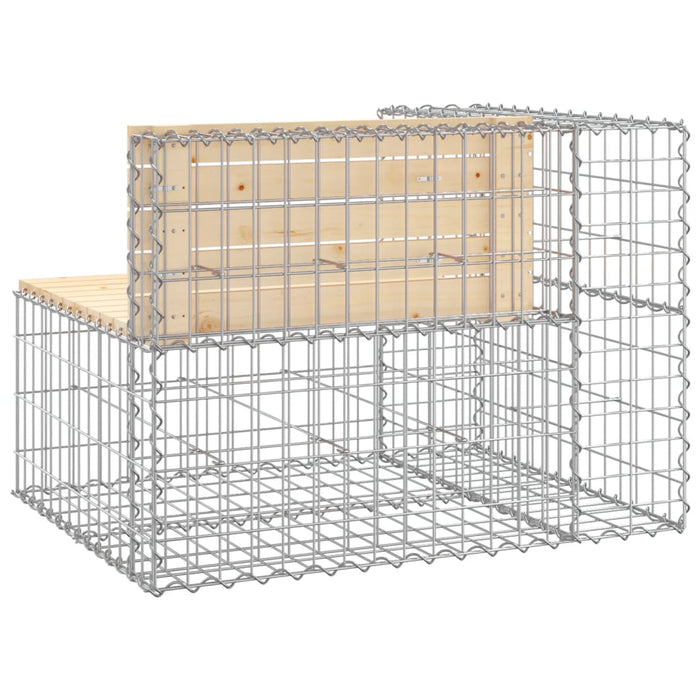 Bancă de grădină design gabion, 92x71x65,5cm, lemn masiv de pin - WALTI WALTI