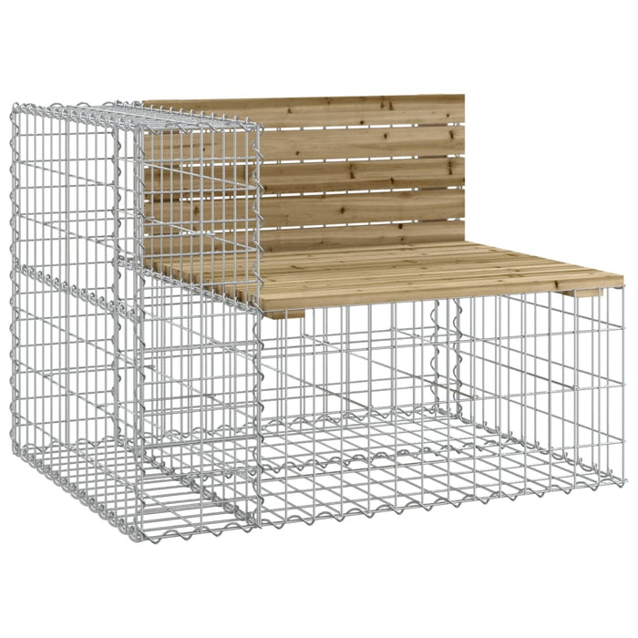 Bancă de grădină design gabion 92x71x65,5 cm lemn pin impregnat - WALTI WALTI