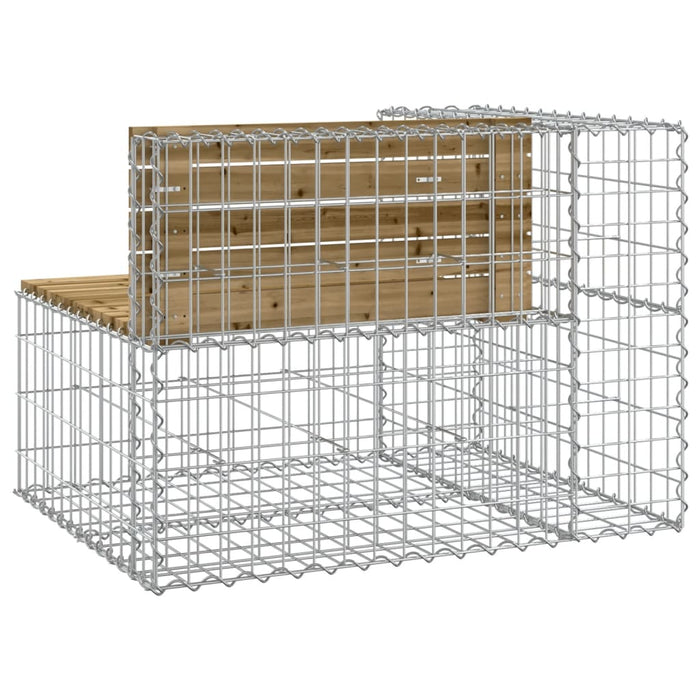 Bancă de grădină design gabion 92x71x65,5 cm lemn pin impregnat - WALTI WALTI