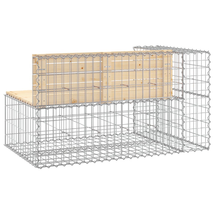 Bancă de grădină design gabion, 122x71x65,5 cm, lemn masiv pin - WALTI WALTI