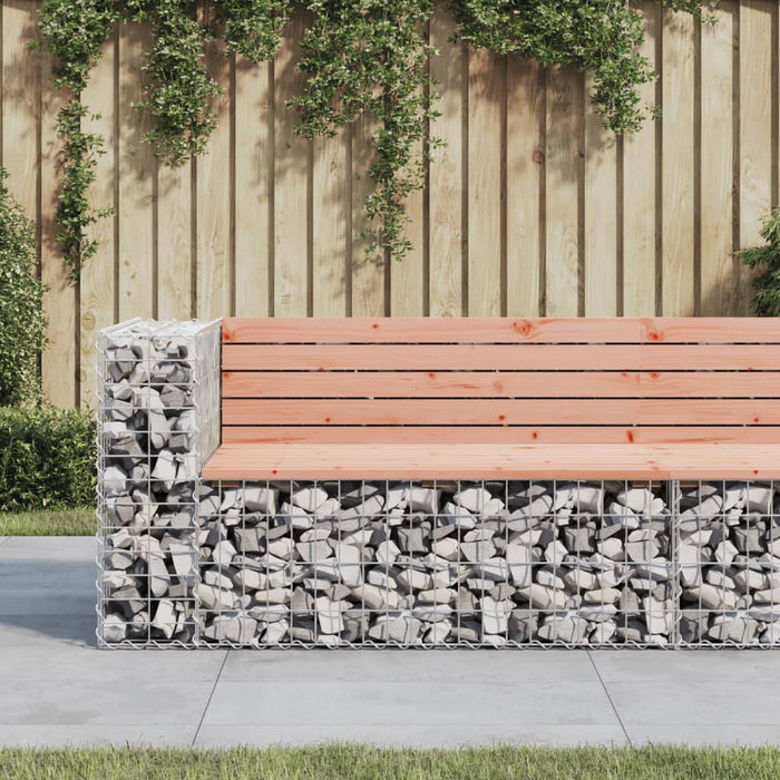 Bancă de grădină design gabion 122x71x65,5cm lemn masiv Douglas - WALTI WALTI