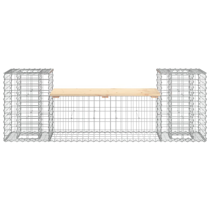 Bancă de grădină cu gabion, 183x41x60,5 cm, lemn masiv pin - WALTI WALTI