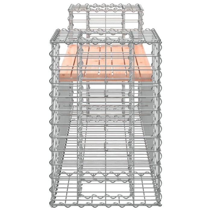 Bancă de grădină cu gabion, 183x41x60,5 cm, lemn masiv Douglas - WALTI WALTI