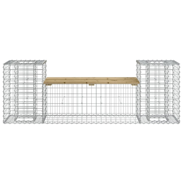 Bancă de grădină cu gabion, 183x41x60,5 cm, lemn pin impregnat - WALTI WALTI