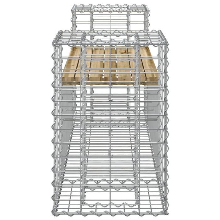 Bancă de grădină cu gabion, 183x41x60,5 cm, lemn pin impregnat - WALTI WALTI