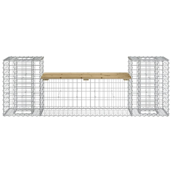 Bancă de grădină cu gabion, 183x41x60,5 cm, lemn pin impregnat - WALTI WALTI