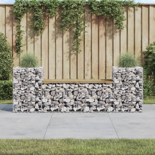 Bancă de grădină cu gabion, 183x41x60,5 cm, lemn pin impregnat - WALTI WALTI