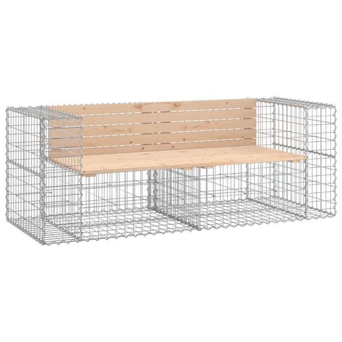 Bancă de grădină, design gabion, 184x71x65,5 cm, lemn masiv pin - WALTI WALTI