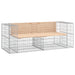 Bancă de grădină, design gabion, 184x71x65,5 cm, lemn masiv pin - WALTI WALTI