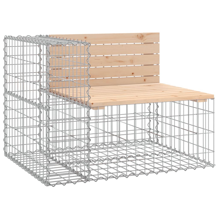 Bancă de grădină, design gabion, 184x71x65,5 cm, lemn masiv pin - WALTI WALTI