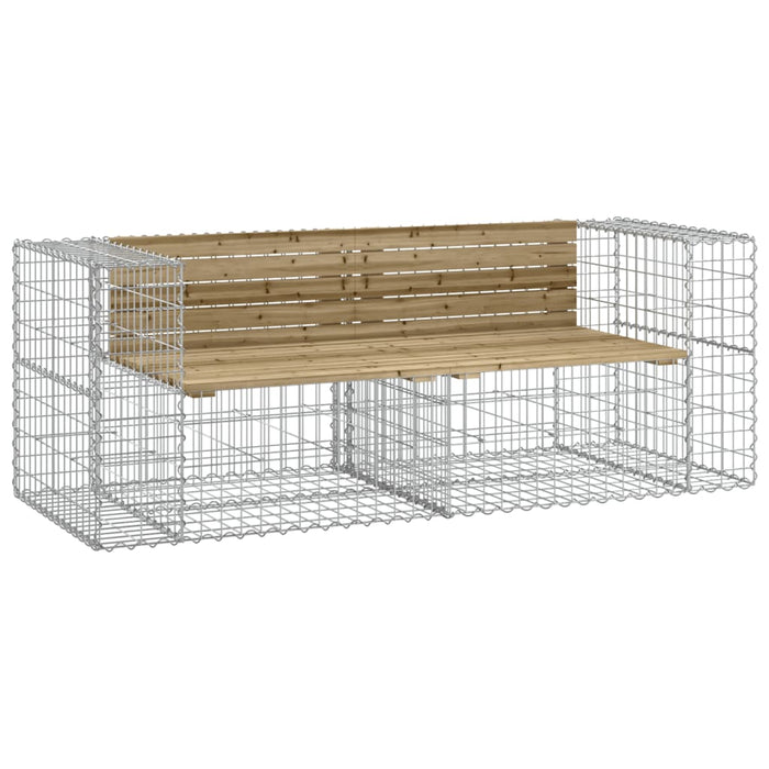 Bancă de grădină cu gabion, 184x71x65,5 cm, lemn pin impregnat - WALTI WALTI