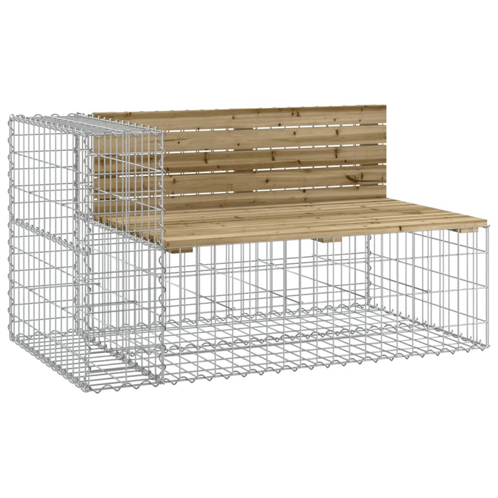 Bancă de grădină & coș gabion, lemn de pin tratat WALTI