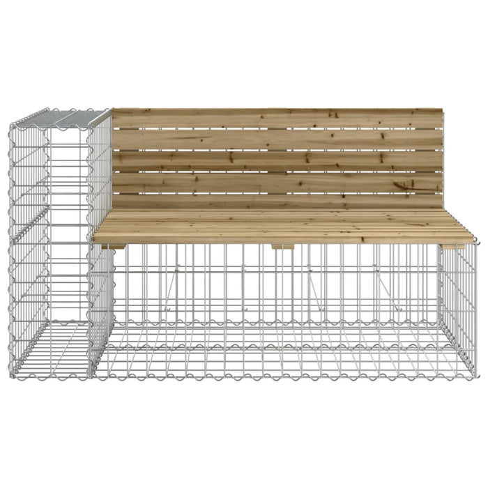 Bancă de grădină & coș gabion, lemn de pin tratat WALTI