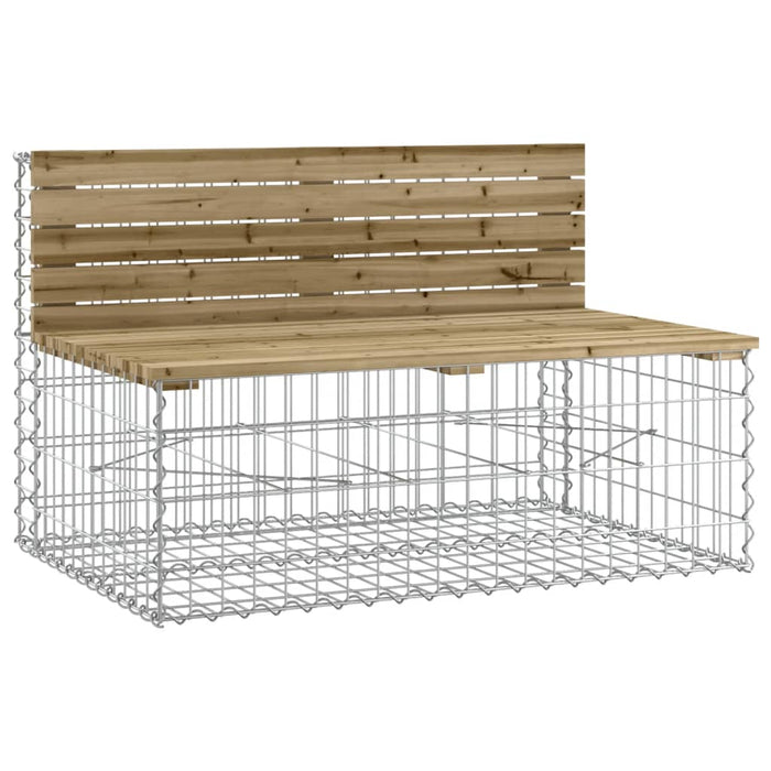 Bancă de grădină & coș gabion, lemn de pin tratat WALTI