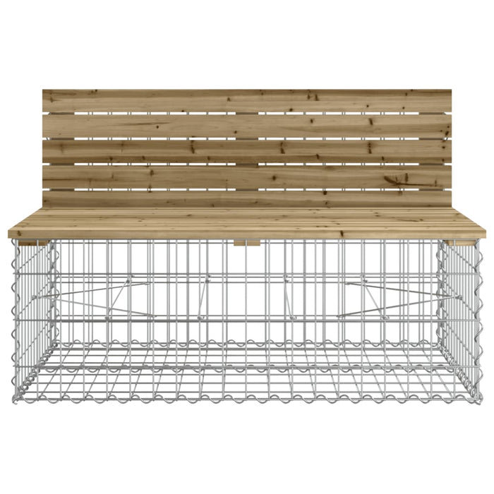 Bancă de grădină & coș gabion, lemn de pin tratat WALTI