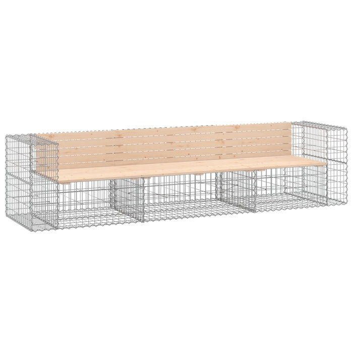 Bancă de grădină, design gabion, 287x71x65,5cm, lemn masiv pin - WALTI WALTI