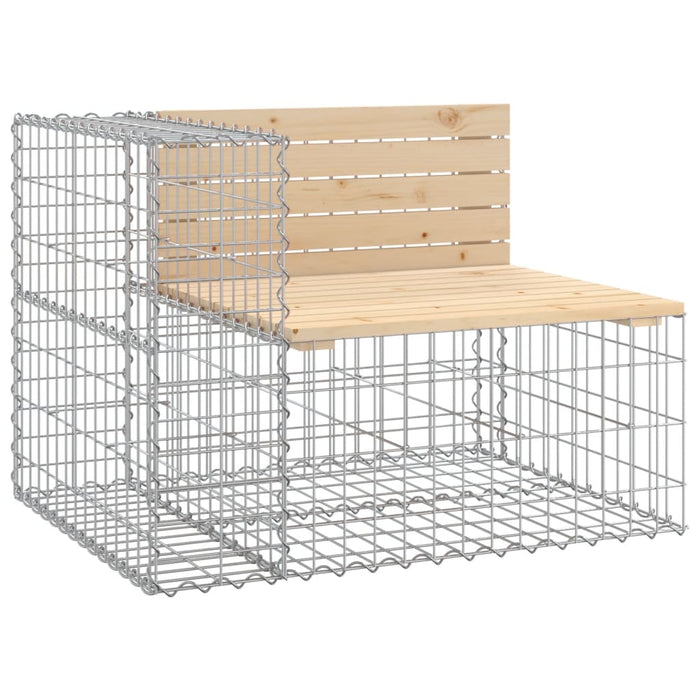 Bancă de grădină, design gabion, 287x71x65,5cm, lemn masiv pin - WALTI WALTI