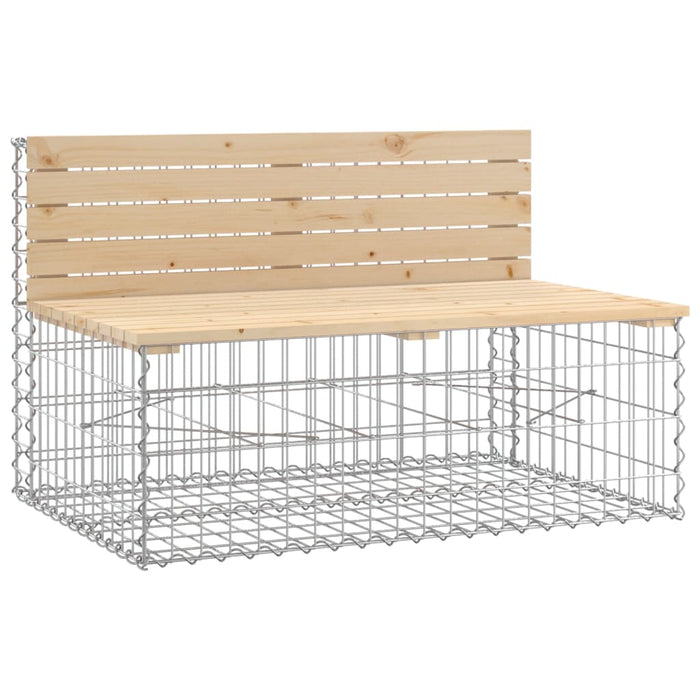 Bancă de grădină, design gabion, 287x71x65,5cm, lemn masiv pin - WALTI WALTI