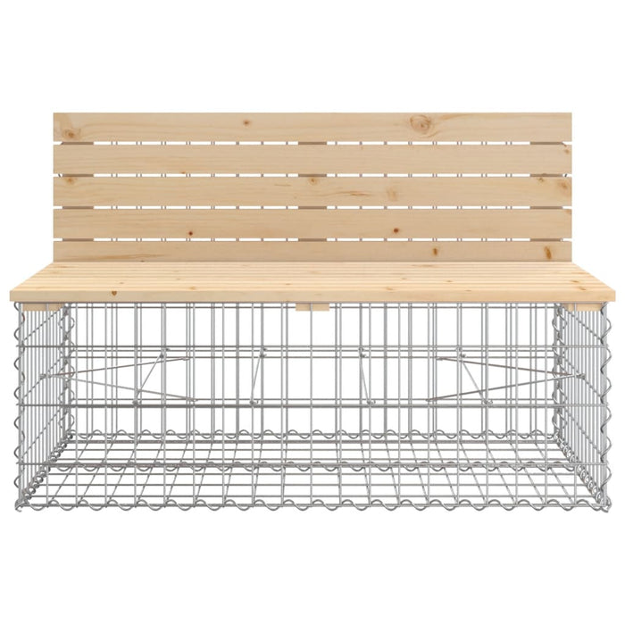 Bancă de grădină, design gabion, 287x71x65,5cm, lemn masiv pin - WALTI WALTI