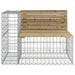 Bancă grădină design gabion, 287x71x65,5 cm, lemn pin impregnat - WALTI WALTI