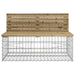 Bancă grădină design gabion, 347x71x65,5 cm, lemn pin impregnat - WALTI WALTI