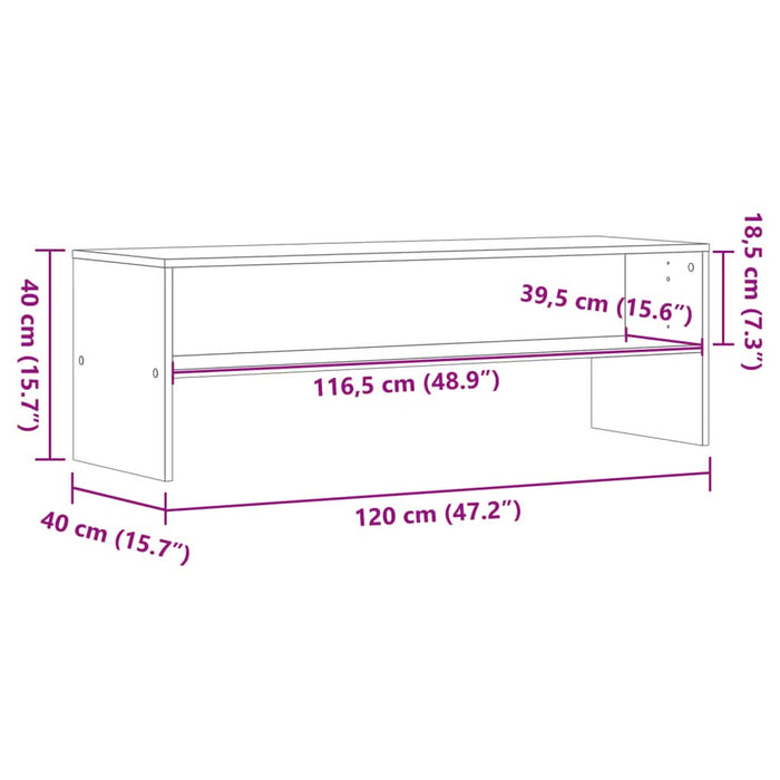 Dulap TV, stejar fumuriu, 120x40x40 cm, lemn prelucrat - WALTI WALTI