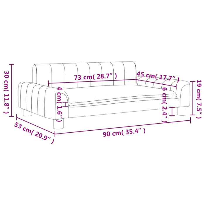 Canapea pentru copii, crem, 90x53x30 cm, material textil - WALTI WALTI