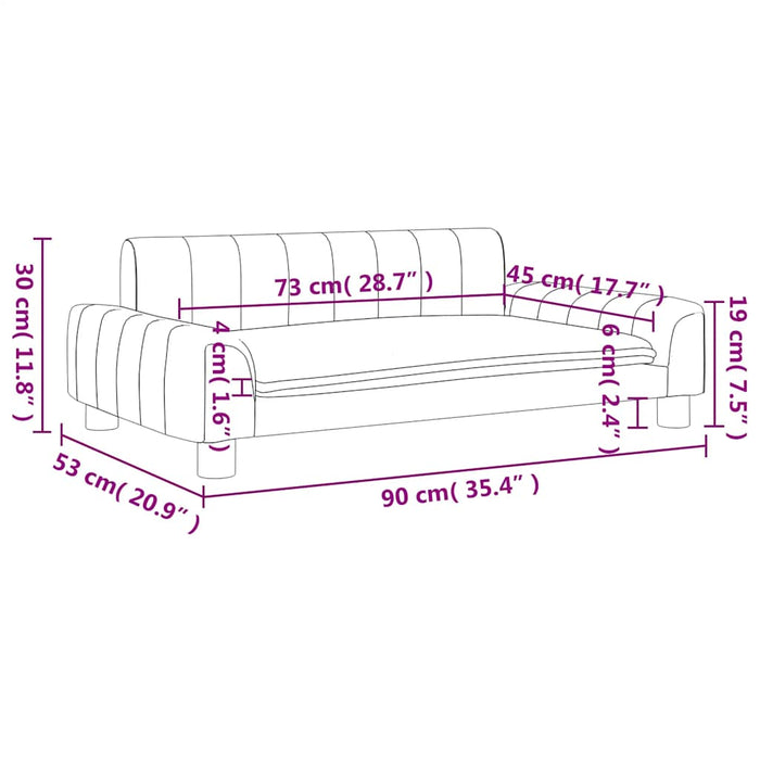 Canapea pentru copii, gri închis, 90x53x30 cm, material textil WALTI