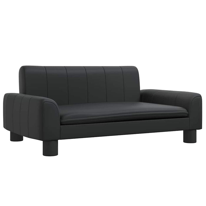 Canapea pentru copii, negru, 70x45x30 cm, piele ecologică - WALTI WALTI