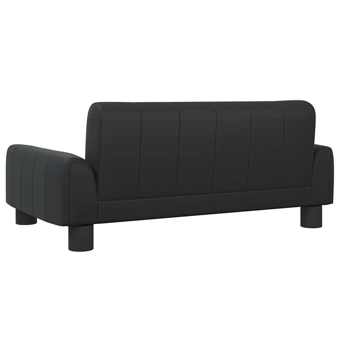 Canapea pentru copii, negru, 70x45x30 cm, piele ecologică - WALTI WALTI