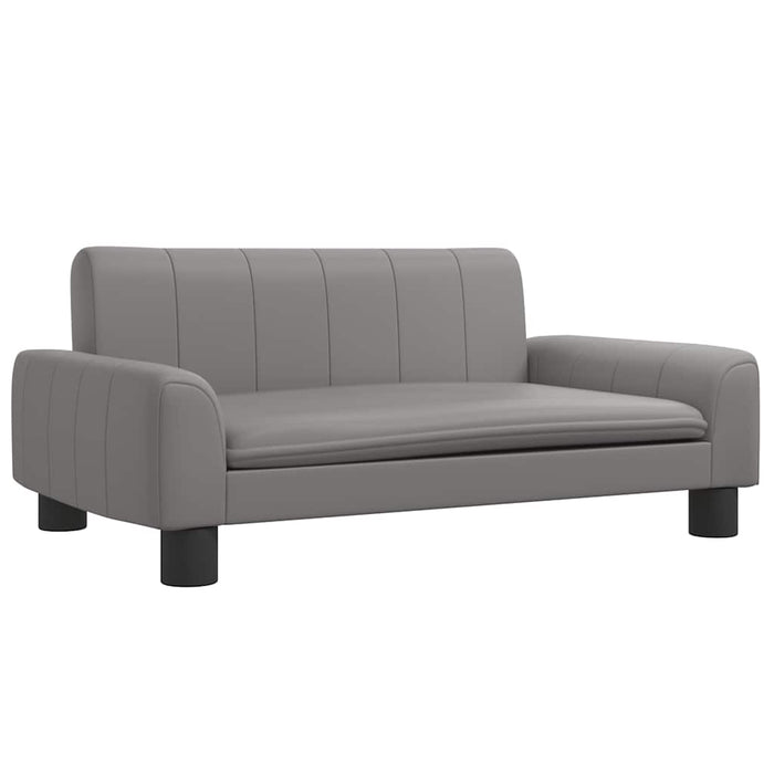 Canapea pentru copii, gri, 70x45x30 cm, piele ecologică - WALTI WALTI