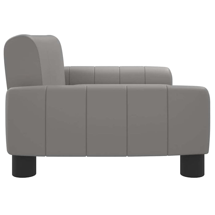 Canapea pentru copii, gri, 70x45x30 cm, piele ecologică - WALTI WALTI