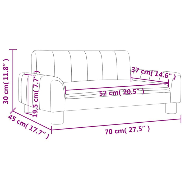 Canapea pentru copii, cappuccino, 70x45x30 cm, piele ecologică - WALTI WALTI