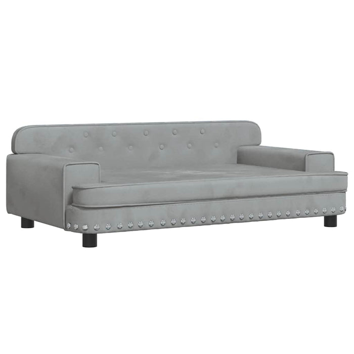 Canapea pentru copii, gri deschis, 90x53x30 cm, catifea - WALTI WALTI