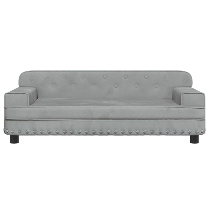 Canapea pentru copii, gri deschis, 90x53x30 cm, catifea - WALTI WALTI