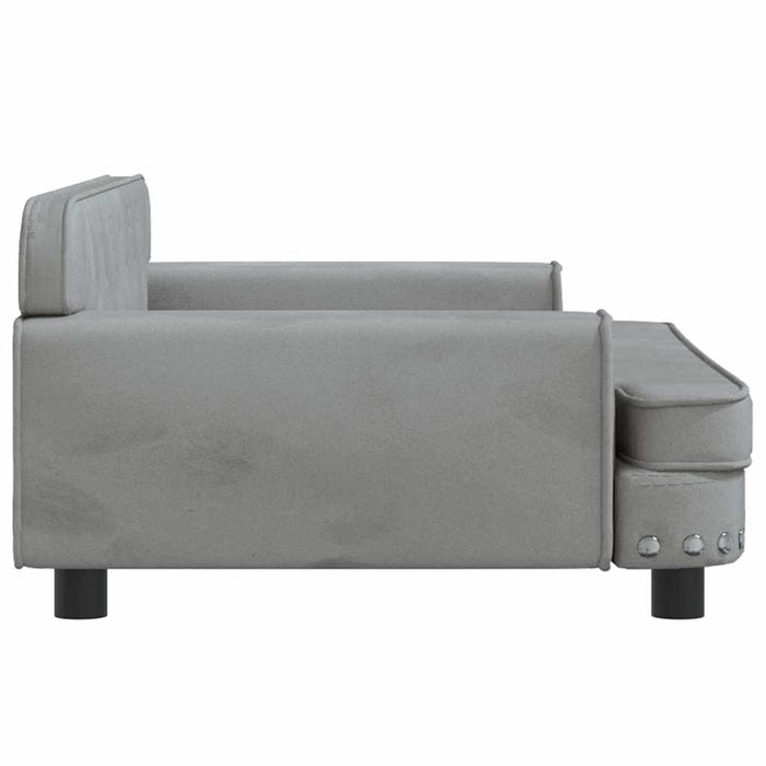 Canapea pentru copii, gri deschis, 90x53x30 cm, catifea - WALTI WALTI