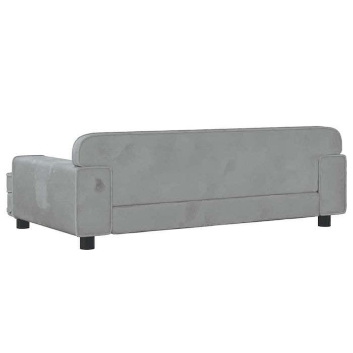Canapea pentru copii, gri deschis, 90x53x30 cm, catifea - WALTI WALTI