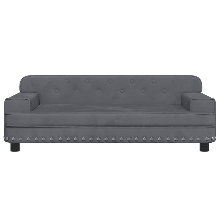 Canapea pentru copii, gri închis, 90x53x30 cm, catifea - WALTI WALTI