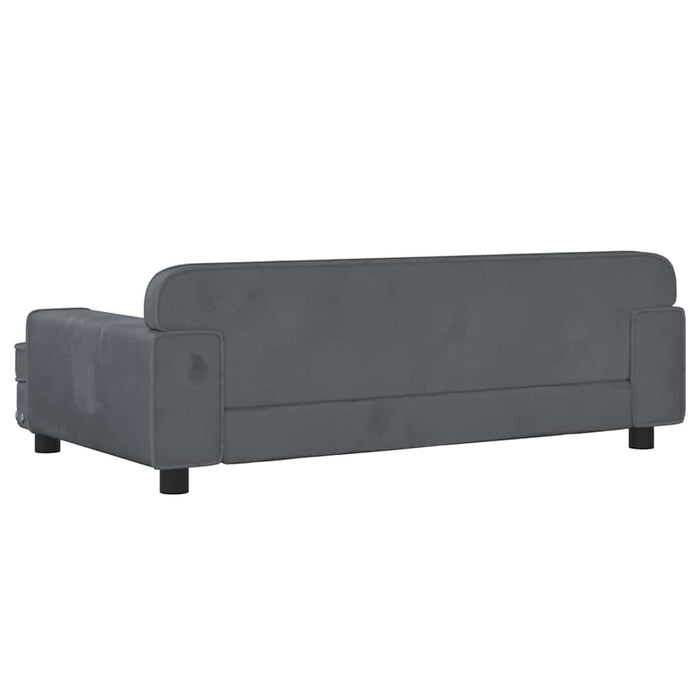 Canapea pentru copii, gri închis, 90x53x30 cm, catifea - WALTI WALTI