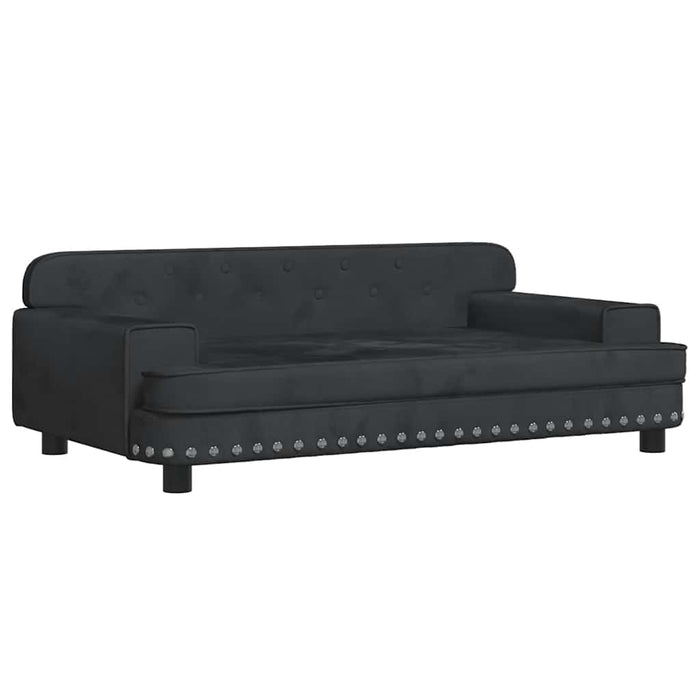 Canapea pentru copii, negru, 90x53x30 cm, catifea WALTI