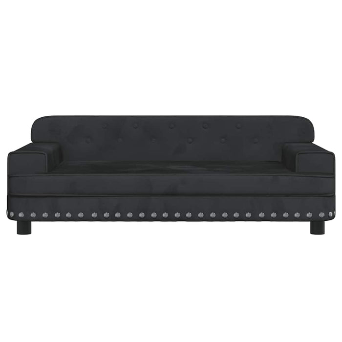 Canapea pentru copii, negru, 90x53x30 cm, catifea WALTI