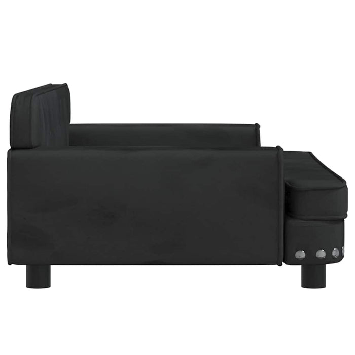 Canapea pentru copii, negru, 90x53x30 cm, catifea WALTI