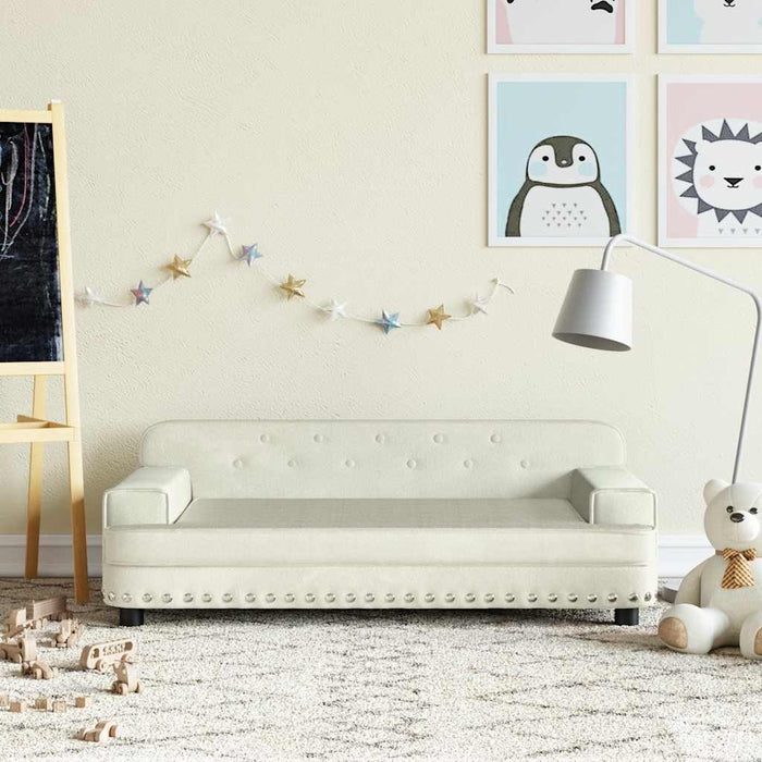 Canapea pentru copii, crem, 90x53x30 cm, catifea - WALTI WALTI
