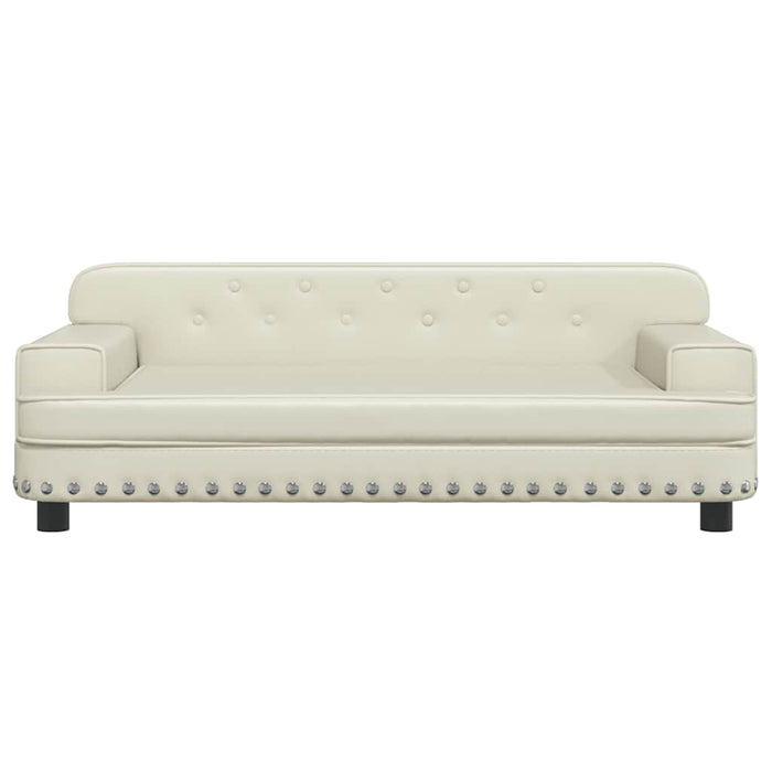 Canapea pentru copii, crem, 90x53x30 cm, piele ecologică WALTI