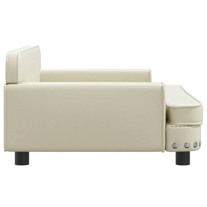Canapea pentru copii, crem, 90x53x30 cm, piele ecologică WALTI