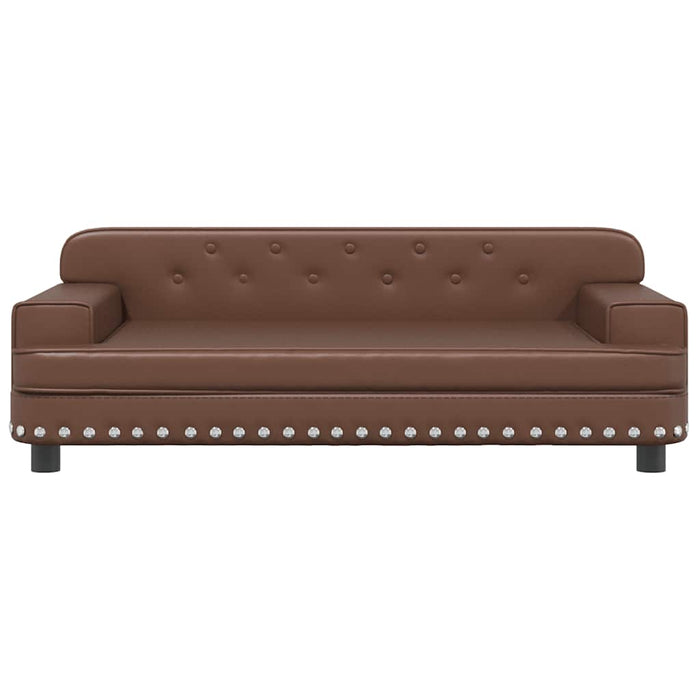 Canapea pentru copii, maro, 90x53x30 cm, piele ecologică - WALTI WALTI