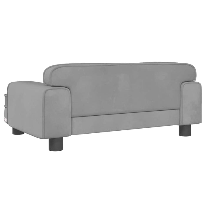 Canapea pentru copii, gri deschis, 70x45x30 cm, catifea - WALTI WALTI