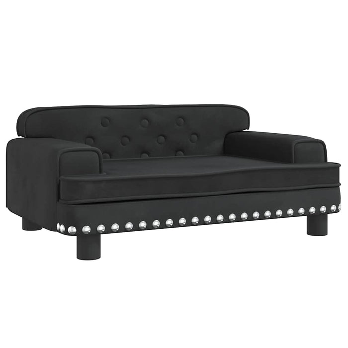 Canapea pentru copii, negru, 70x45x30 cm, catifea WALTI