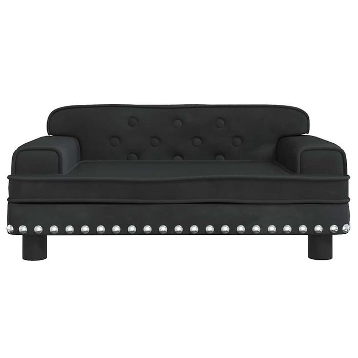 Canapea pentru copii, negru, 70x45x30 cm, catifea WALTI